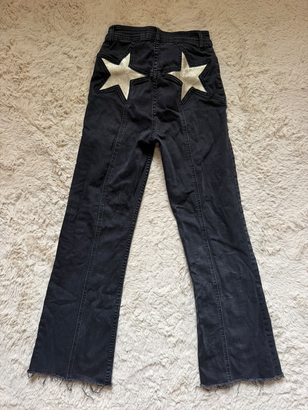 Free People Firecraker Black Jeans with  Star Pocket Accents
